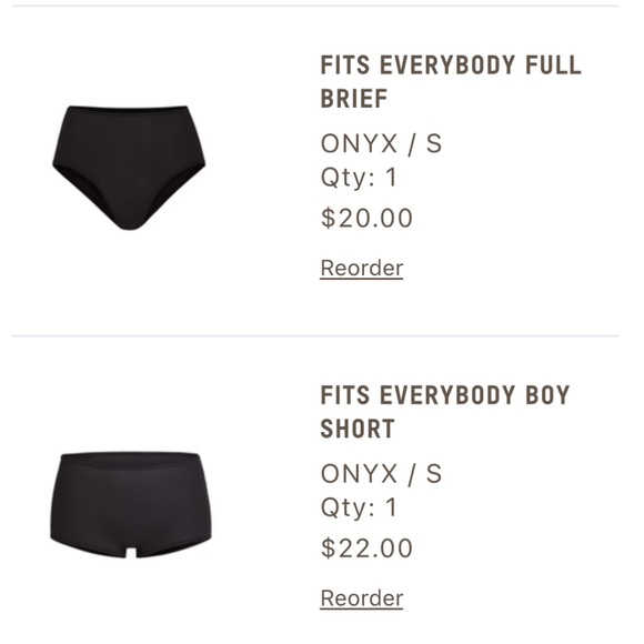 Skims 2 underwear in black size small - Picture 1 of 10